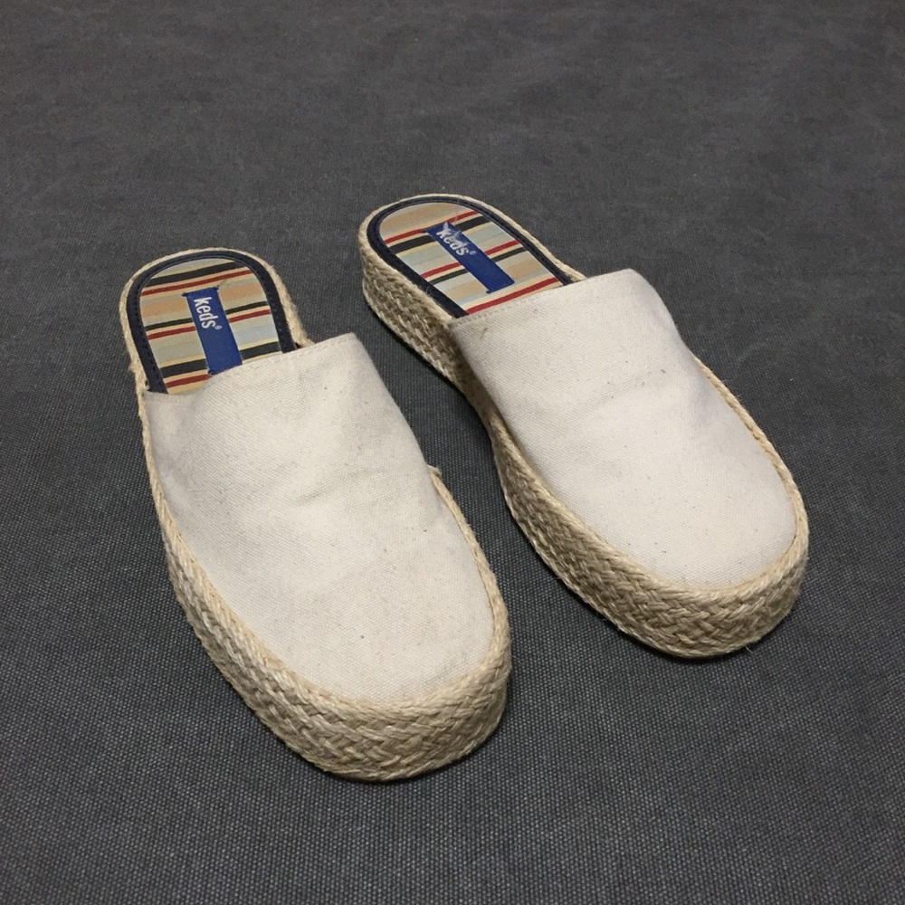 💕SALE💕 KEDS Open Back Slip On Canvas Espadrilles